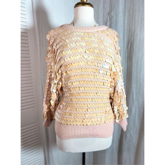 Sèmplice | Women’s | Sweaters | M | Vintage Y2k Sequined Light Barbie Pink Sweat - Picture 1 of 6